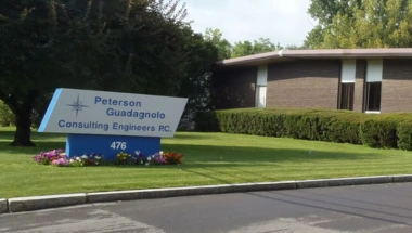 peterson guadagnolo consulting engineers p.c. sign in front of office